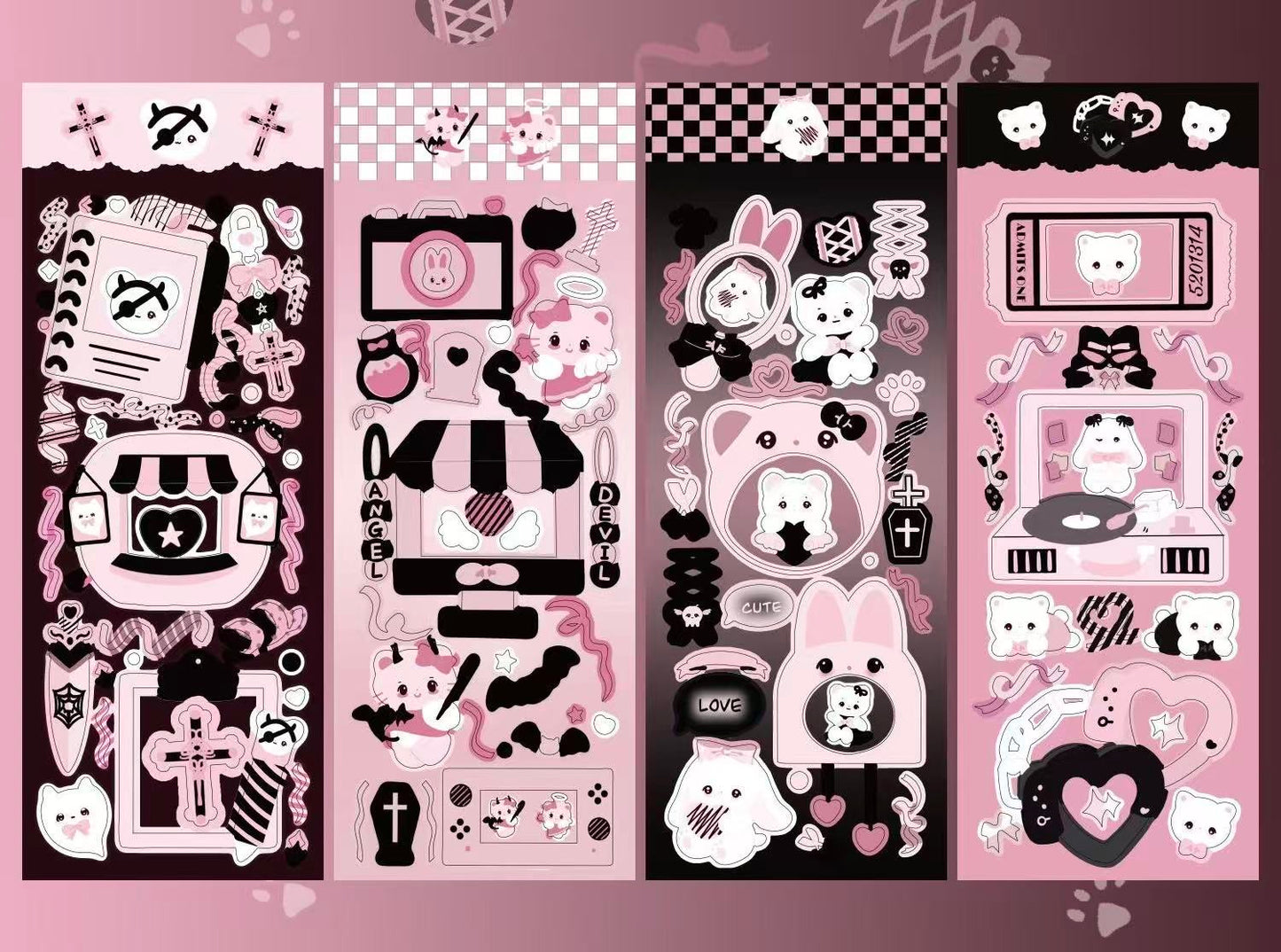 Dark Cat Series Stickers(set of 4)