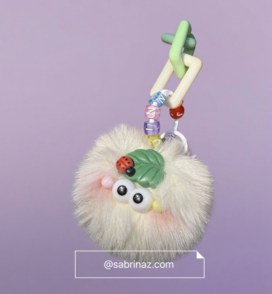 Ponytail Pixie Plush Doll "Little Coal Ball" Phone Chain