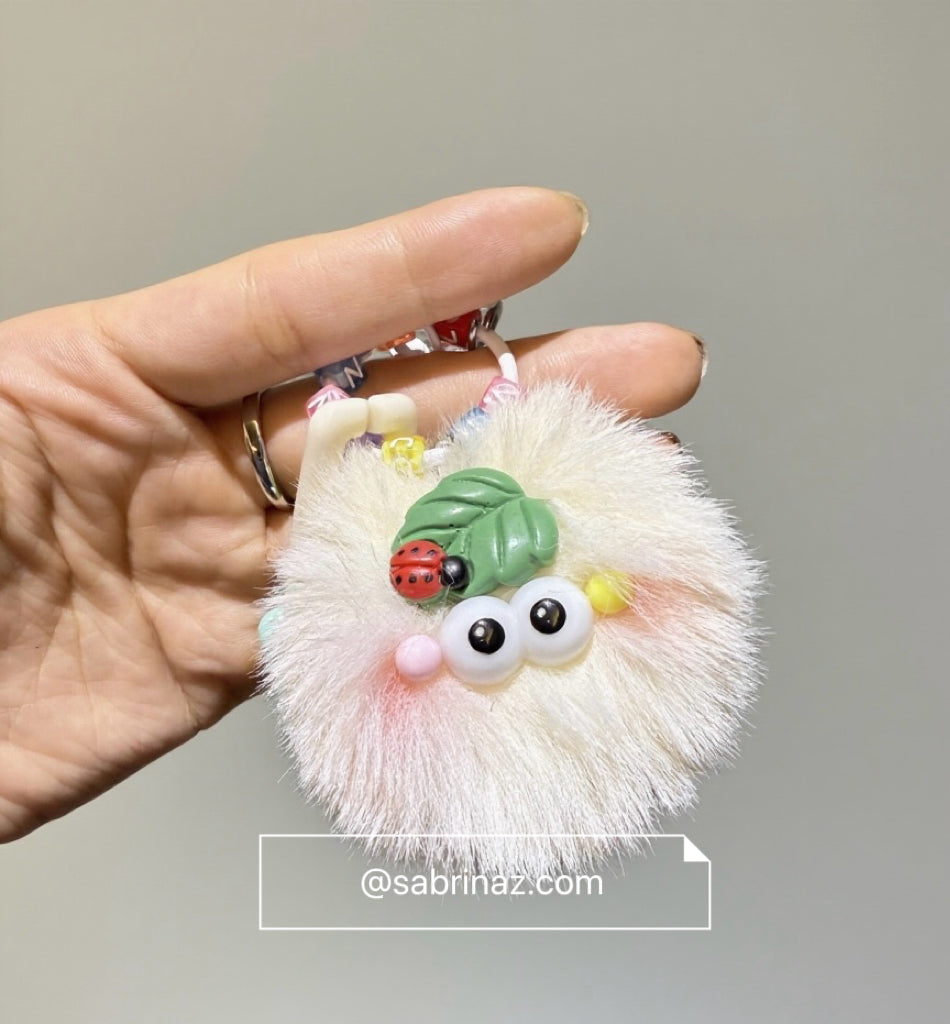 Ponytail Pixie Plush Doll "Little Coal Ball" Phone Chain