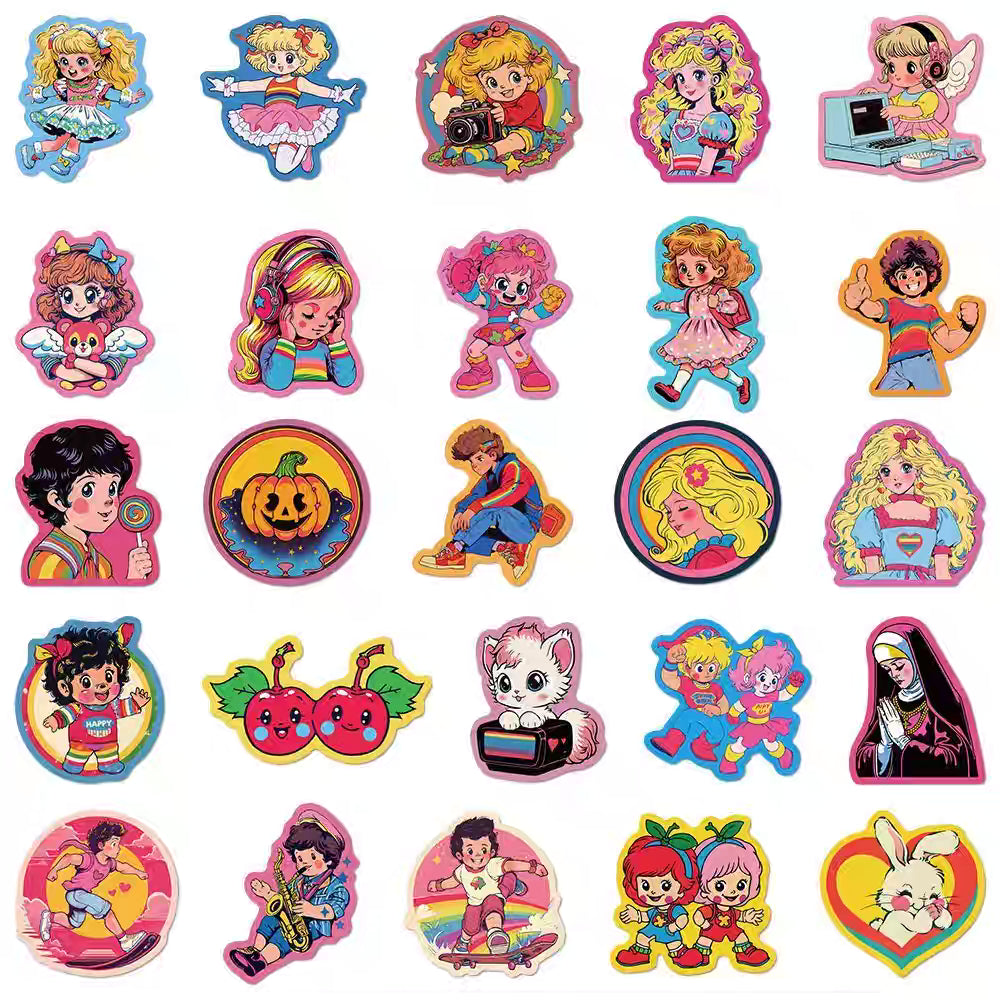 Painted Sweet & Cool Retro Graffiti Gothic Girl Stickers 50pcs