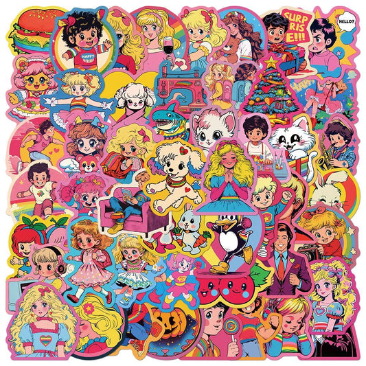 Painted Sweet & Cool Retro Graffiti Gothic Girl Stickers 50pcs